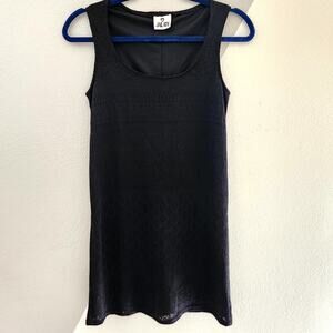 Vintage 90s Jalate knit crochet eyelet shift dress M